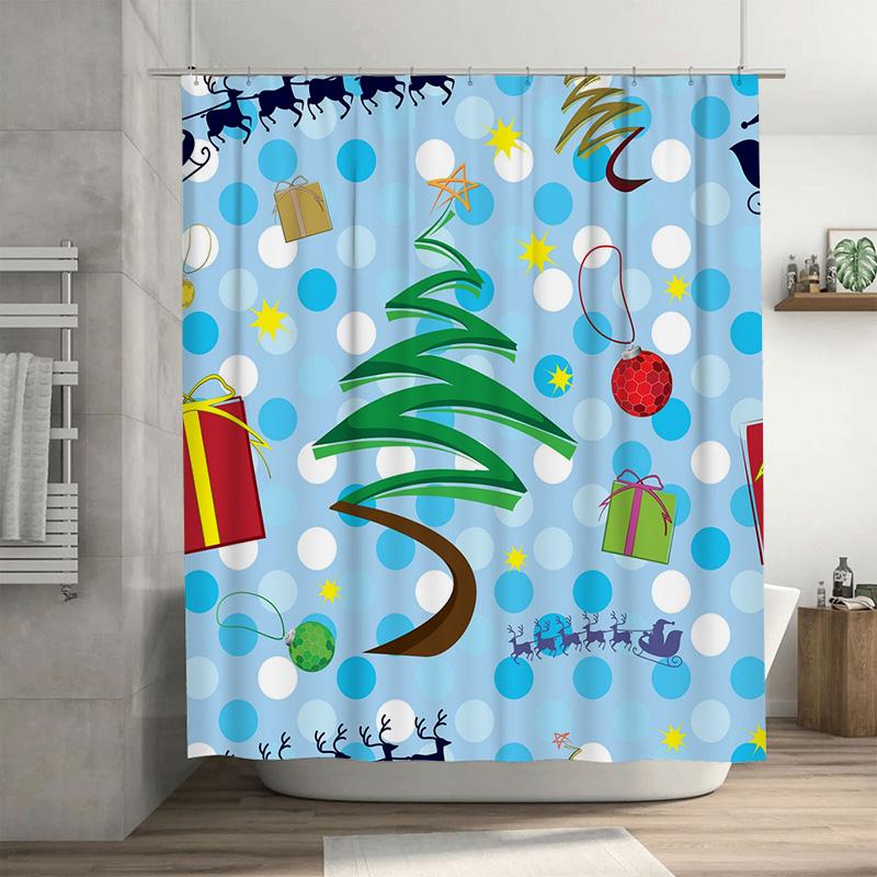 

Tu Shower Curtain Botanical Leaf Print Waterproof Fabric Bathroom Decor Farmhouse Style Modern Teal Green Nature Theme Washable W60H190(CM)-1 Pcs