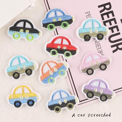 Embroidery Cartoon Car Children's Clothing Accessories Clothes Small Patch Hairpin Accessories Adhesive Patch Embroidery Cloth Sticker