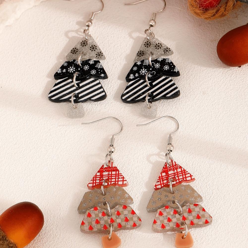 Cartoon Style Stud Earrings Acrylic Material Star Earrings Sweet Tree Earrings Women Wear