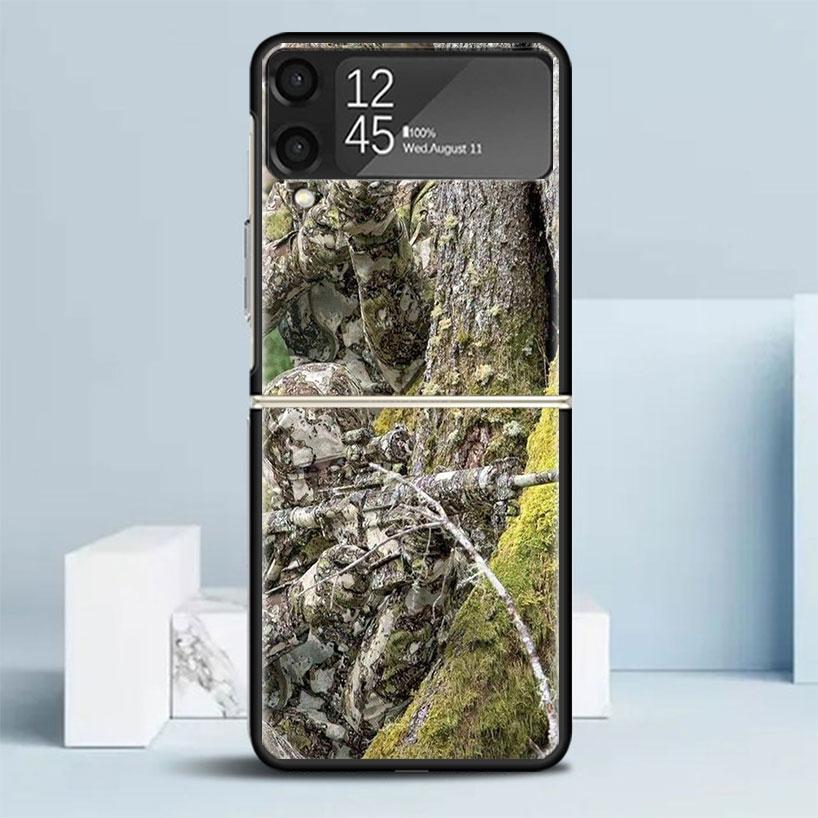 

Camouflage Military Black Cover for Samsung Galaxy Z Flip 7 6 5 4 3 5G Phone Case Flip7 Flip6 Flip5 Flip4 Flip3 Pattern Case Gal Samsung Z Flip 7