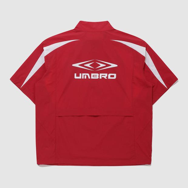 Umbro Double-Cut Short Sleeve Stand Neck Anorak Red (Uq221Swt54) (B Type)
