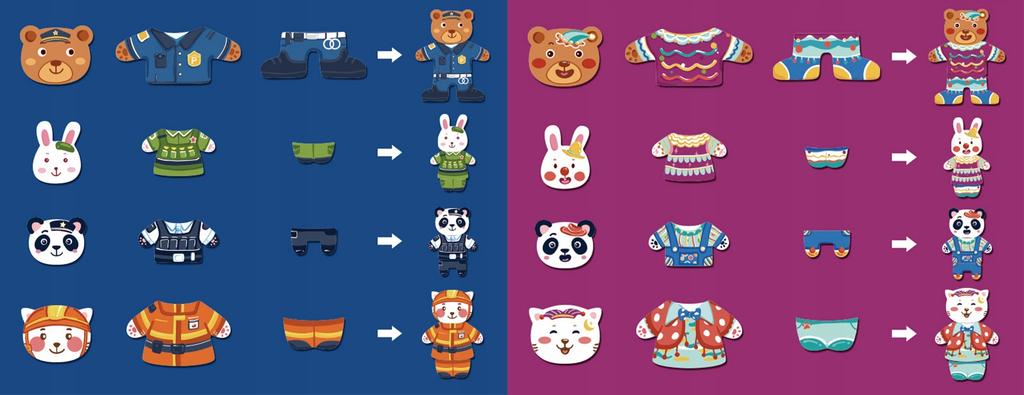 [PACZA][1] Magnetic Puzzle Dress Up Teddy Bear 49 Puzzles Z545