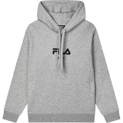 Fila Original Logo Comfortable Soft Loose Knit Hooded Long Sleeve Fleece Sweatshirt Unisex Sweatshirt Cloud-Mist Heather-Gray F51M449202F-MG