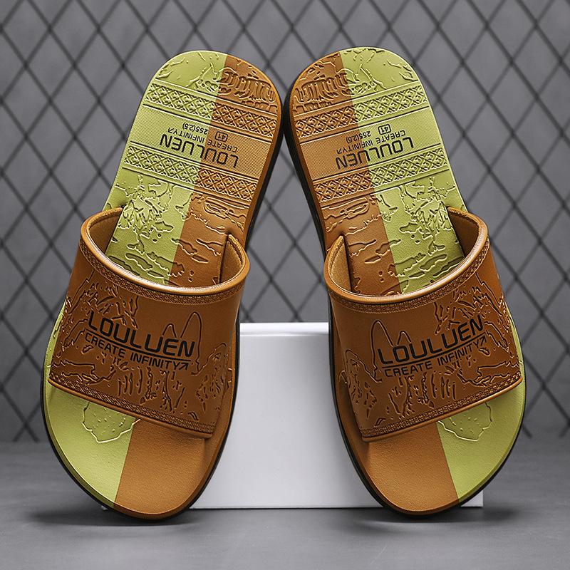 

New slippers men s fashion summer soft bottom cool slippers non-slip indoor and outdoor one-word drag 44
