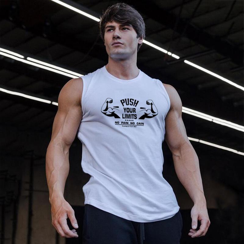 Summer Cotton Breathable Sleeveless T-Shirts Gym Workout Tank Tops Mens Bodybuilding Clothing Fitness Sportwear Muscle Singlets