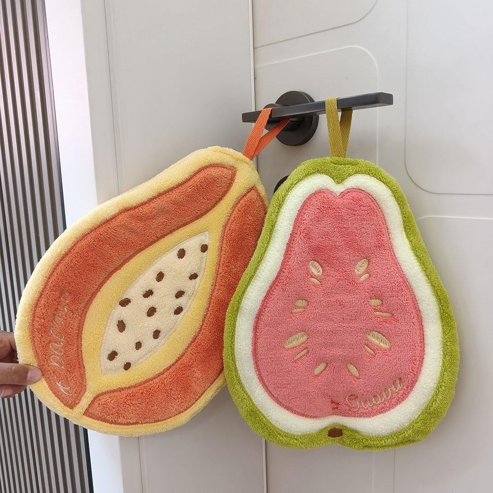 Fast Drying Fruit Shaped Hand Towel Soft Wipe Cloth Durable Plush Handkerchiefs  Children