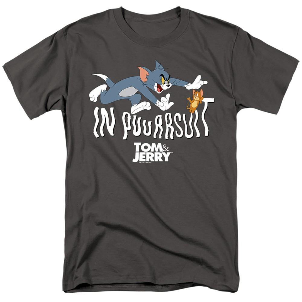 Tom And Jerry Movie - In Pursuit - Adult Unisex Short Sleeve T-Shirt - Gray XL