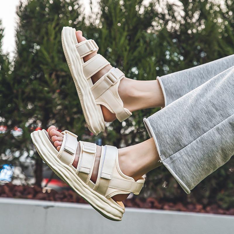 2923 men's sandals black summer soft thick-soled heightening summer shoes men's versatile beach shoes