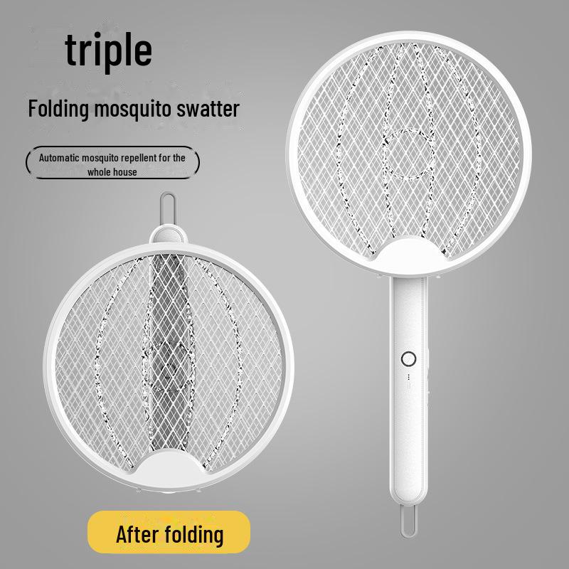 Skládací elektrická plácačka proti komárům Earth: Dobíjecí USB lampa proti komárům dva v jednom pro domácnost.