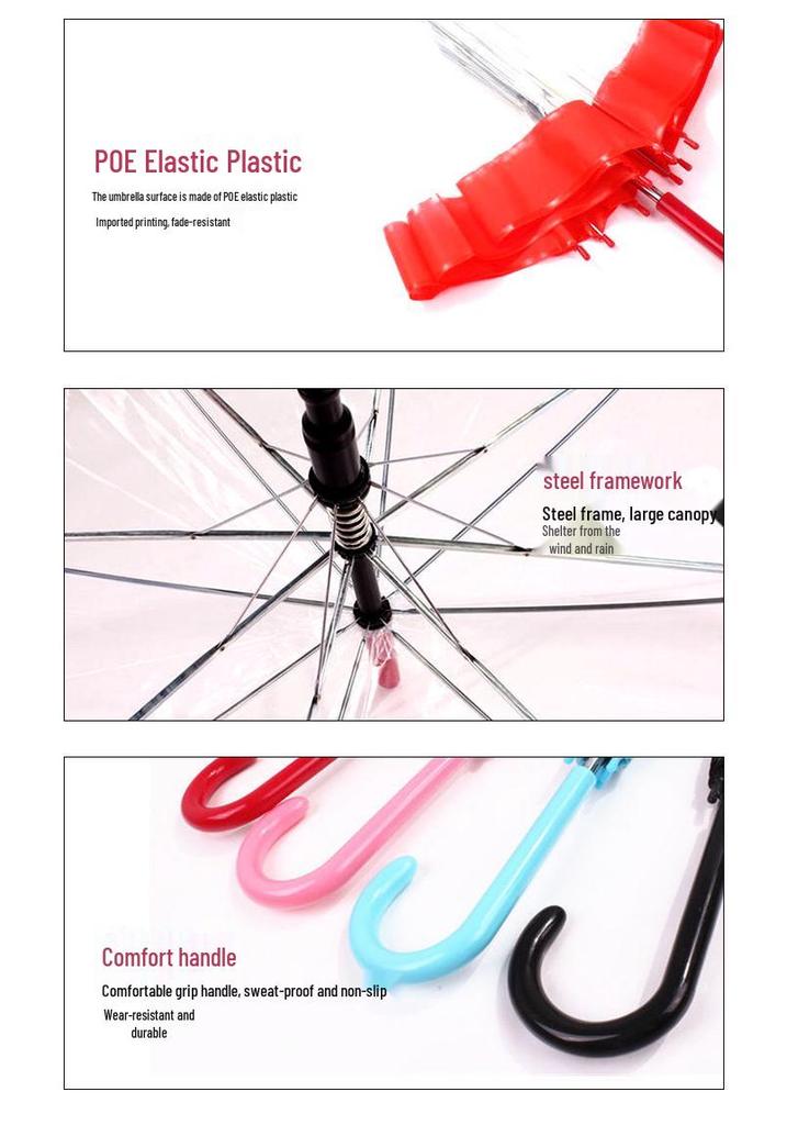Korean Style Transparent Apollo Princess Mushroom Umbrella