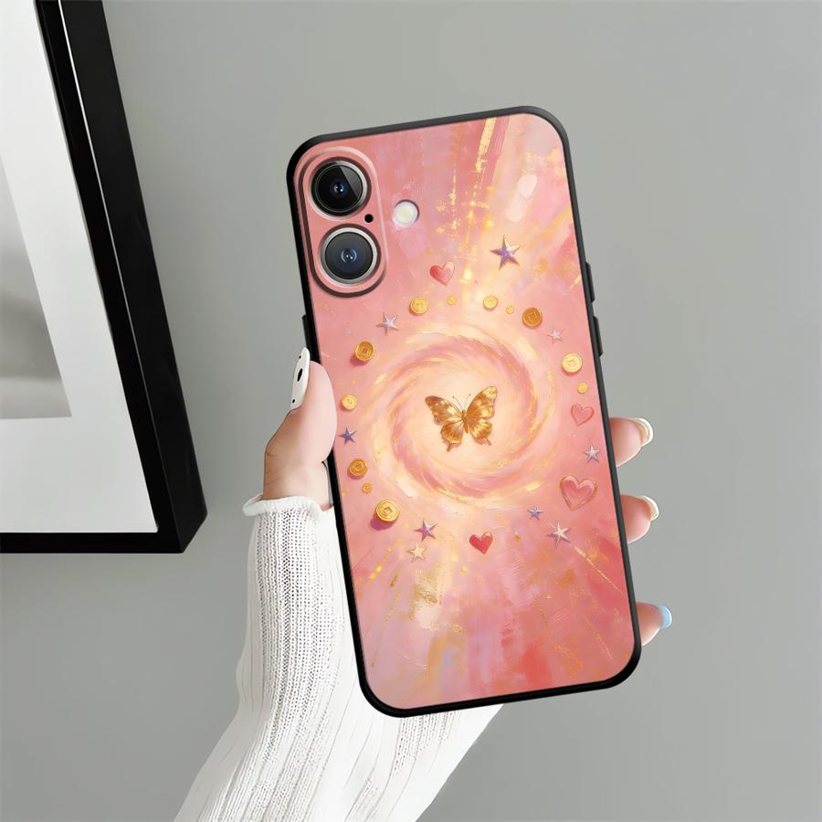 

Funda Phone Cover Case for Apple iPhone 17 Pro Max 15 Pro 7 8 16 12 XR XS MAX 13 14 11 Air Simple Butterfly Pattern iPhone 16e
