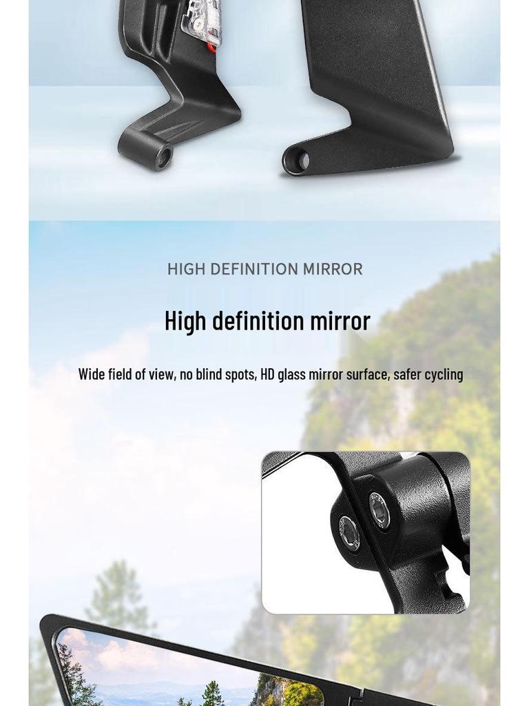 Universal Motorcycle Rearview Mirror with Turn Signal for Kawasaki & Yamaha