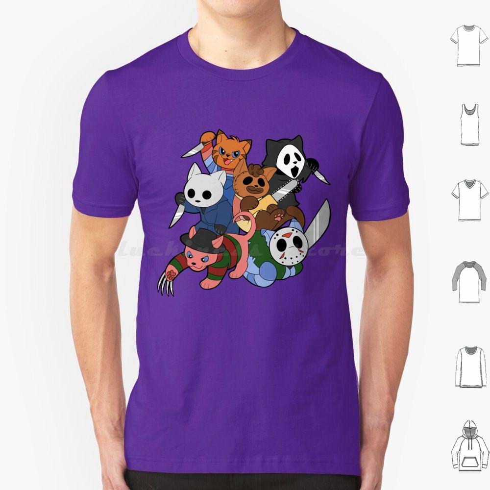 Slasher Kitties Group Of 6 T Shirt Cotton Men Women DIY Print Slashers Slasher Movies Horror Horror Movies Scary Movies