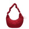 Winter pleated down bag women's new trendy fashion college style tote bag casual large capacity saddle bag