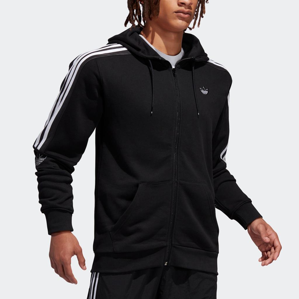 Adidas Originals Trefoil Logo Trykk Casual Hettejakke Herrejakker Svart ED4695