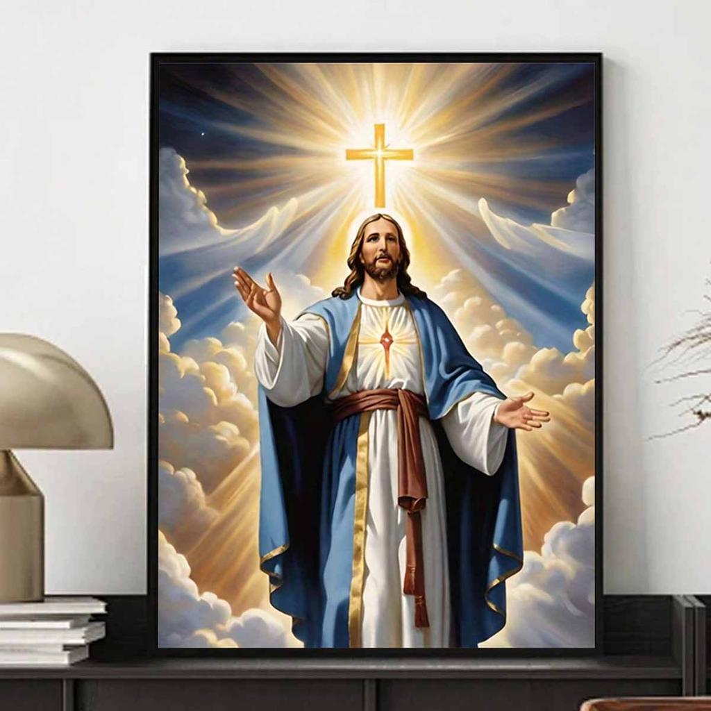 Diamond Painting Set DIY 5D Full Diamond Religious Jesus Cross Art Crafts for Home Wall Decoration