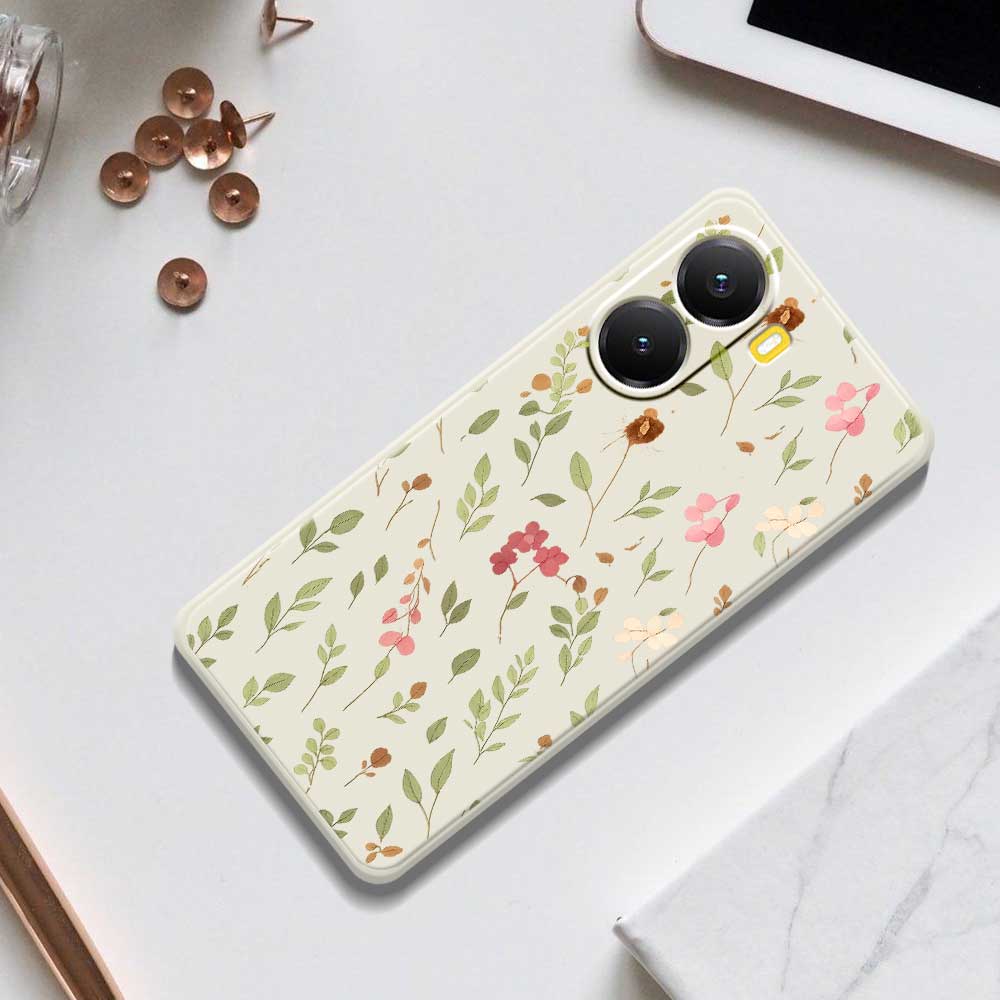 For Xiaomi Redmi Turbo 4 5G/Poco X7 Pro 5G Case Small Flower Leaves Pattern Printing Straight Edge TPU Phone Back Cover