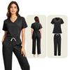 Damen V-Ausschnitt Kurzarm Zweiteiliges Uniform Set für die Arbeit