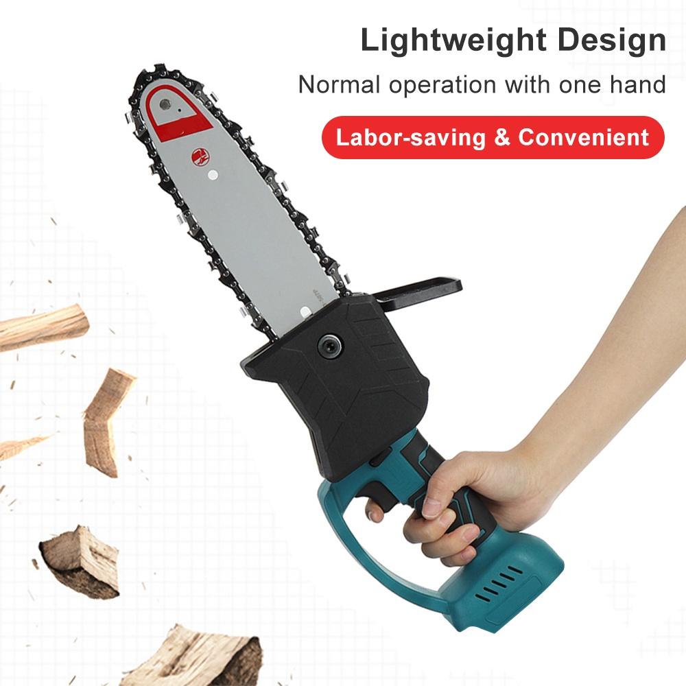 2500W Brushless Electric Chain Saw 10 Inches Rechargable Garden Woodworking Power Tools Wood Cutter For 18V Battery