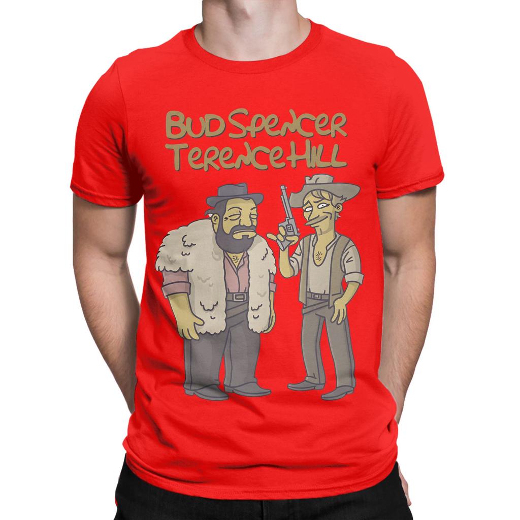Bud Spencer And Terence Hill T Shirts Unisex 100 Cotton Novelty Tshirts Crew Neck Tees Short Sleeve Tops New Arrival