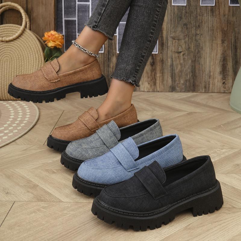 Women’s Slip-On British Style Retro Platform Loafers