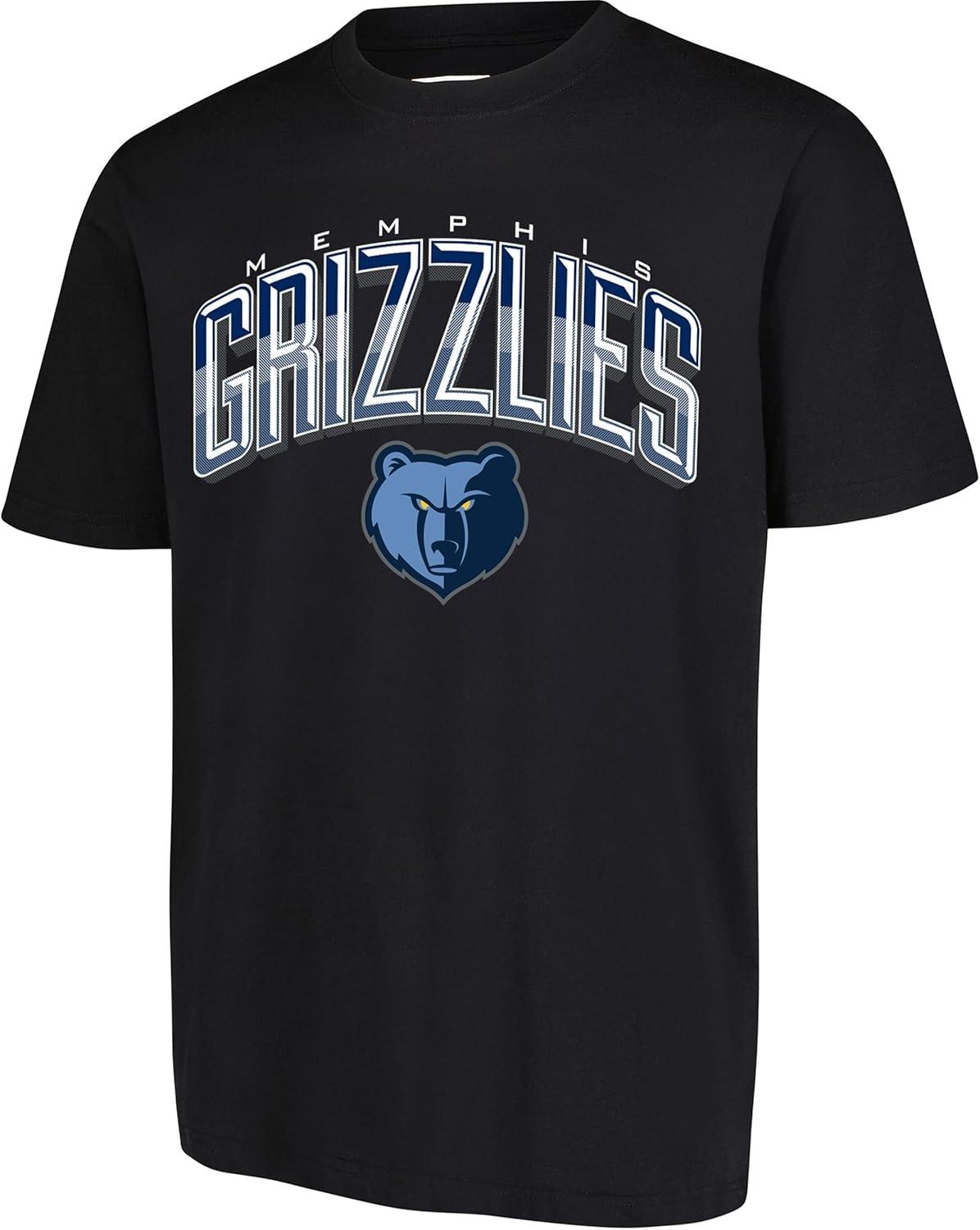 

Мужская футболка NBA Memphis Grizzlies, Изогнутая Плекси, С коротким рукавом, Размер L, Черный S чёрный