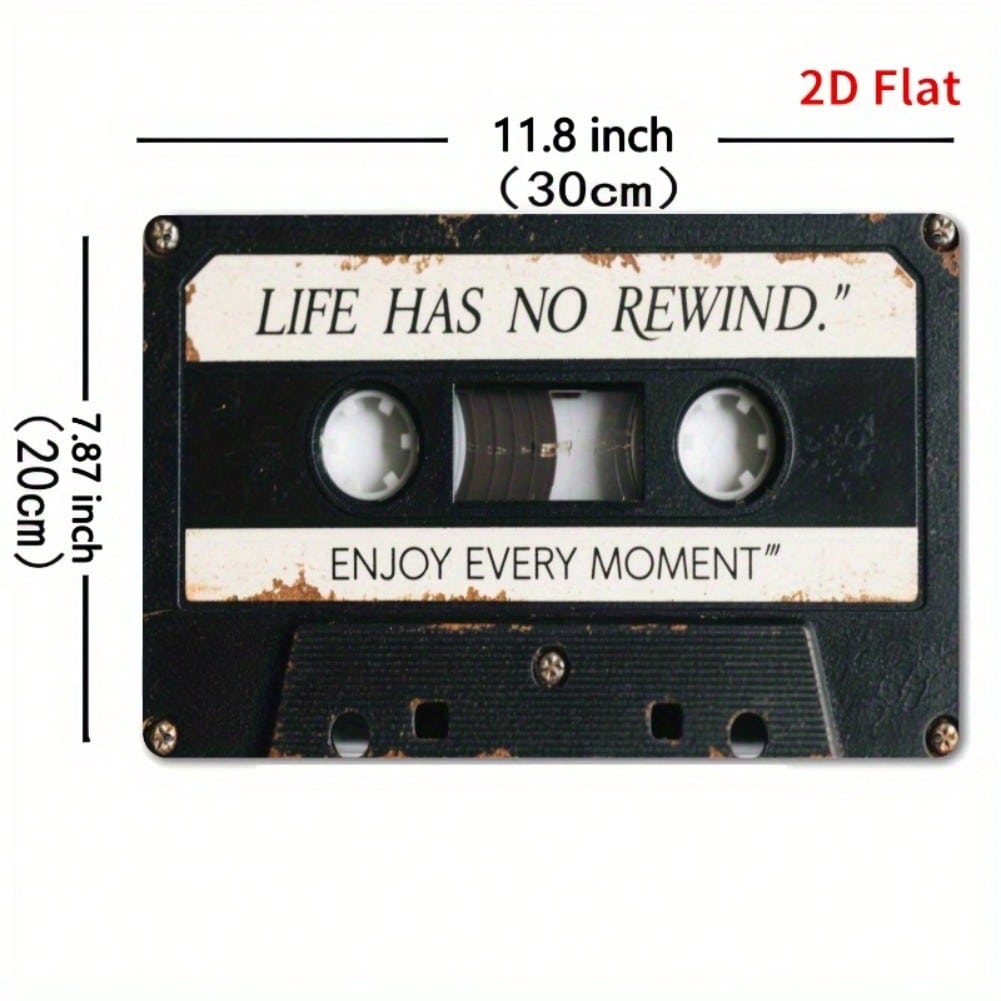 

Vintage Cassette Tape Metal Wall Sign Motivational Quote Home Bar Decor 7.8x11.8 Inches 20x30 різнокольоровий