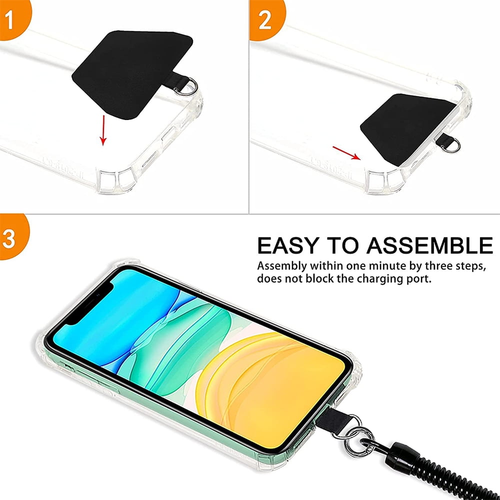 Mobile Phone Lanyard Mobile Phone Spacer Spring Lanyard Mobile Phone Back Pad Connecting Piece Retractable Elastic Cord Loss Prevention Cord