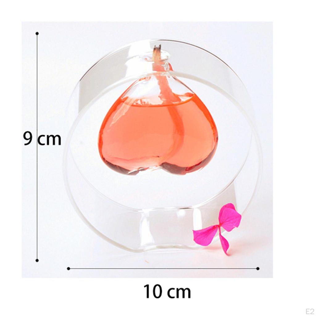 Transparent Glass Oil Lamp for Bedroom Festival Party House Warming Gift Heart