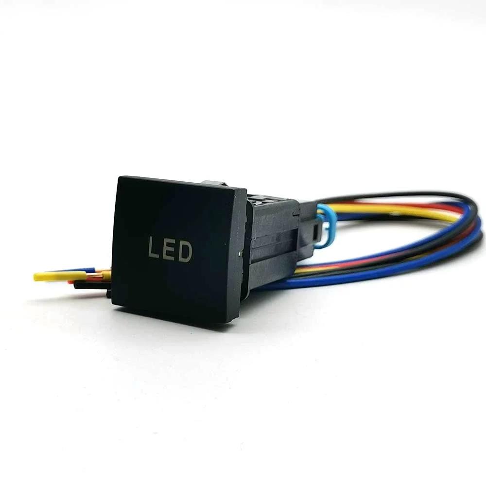1PC Car LED DRL Light Packing Radar Power On Off Camera Music Switch Push Button For VW Golf 6 MK6 Jetta Scirocco Accessories