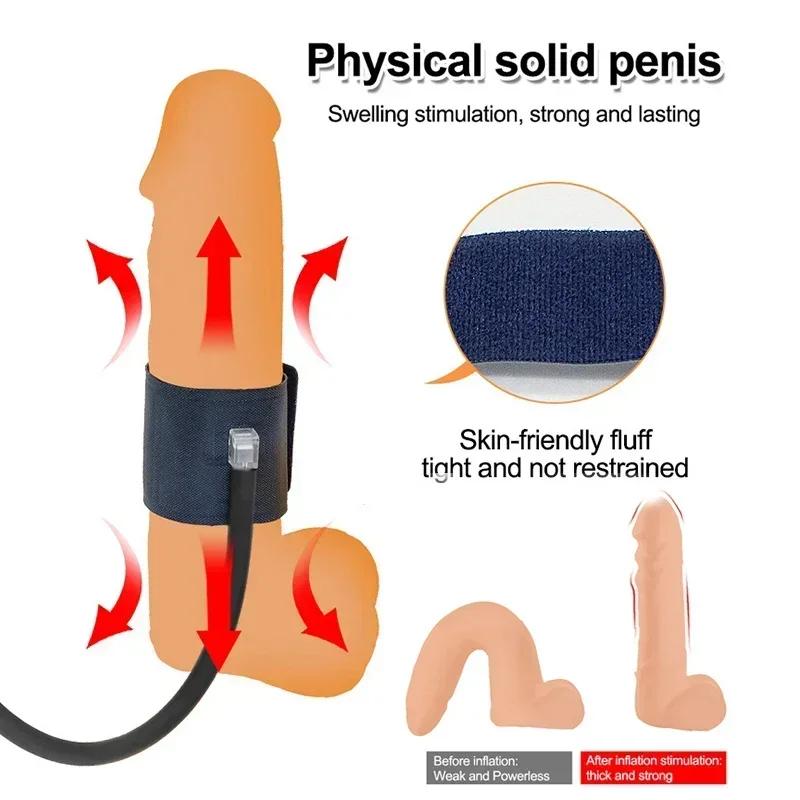 Inflatable Cock Rings Male Masturbator Sex Toys For Men Vibrators Penis Pump Penis Enlargment Sexy Toys For Couples Men's Ring