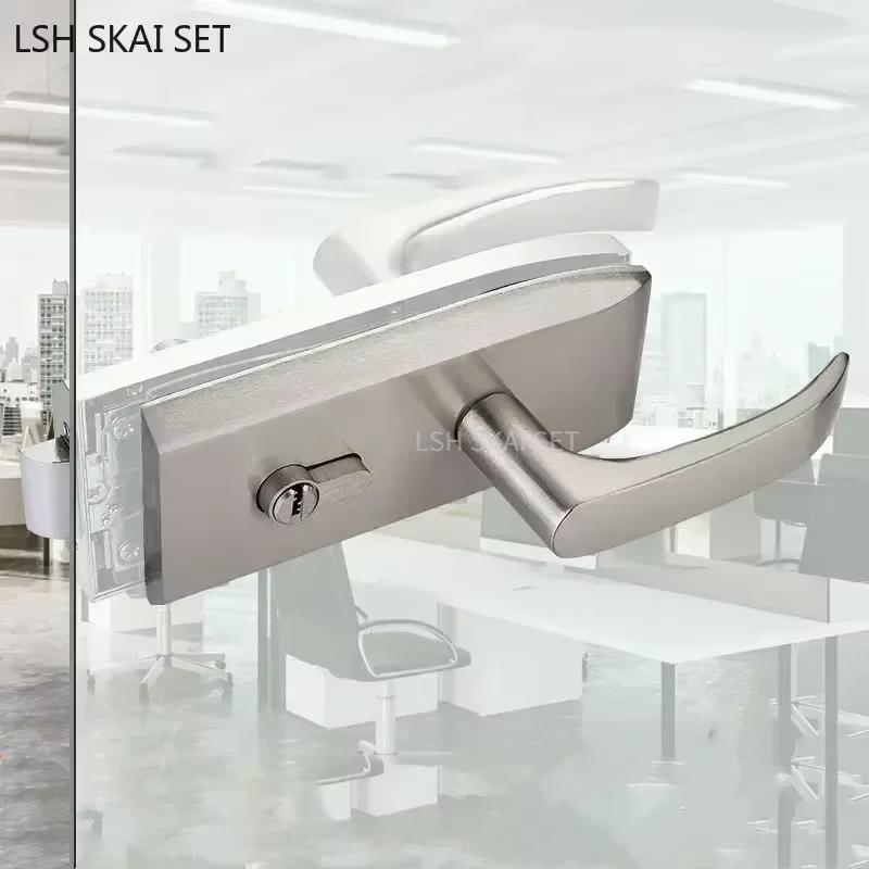 Büro Glastürschloss Badezimmer Edelstahl Griff Türschloss Schlafzimmer Balkon Glastür Lockset Home Security Hardware