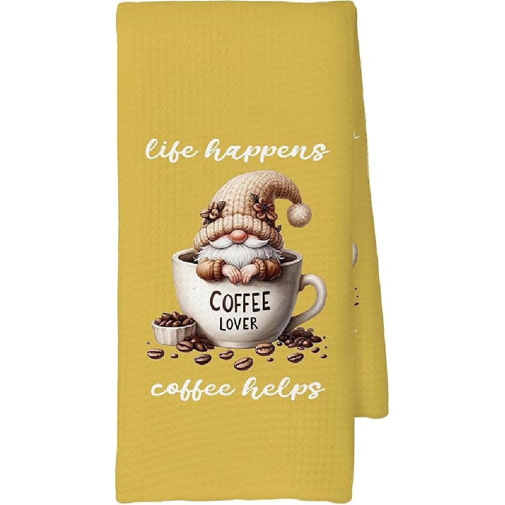 Coffee Kitchen Towels, Coffee-themed Gifts for Women Men Girls, Bar Decor Accessories, 16x24 Inch