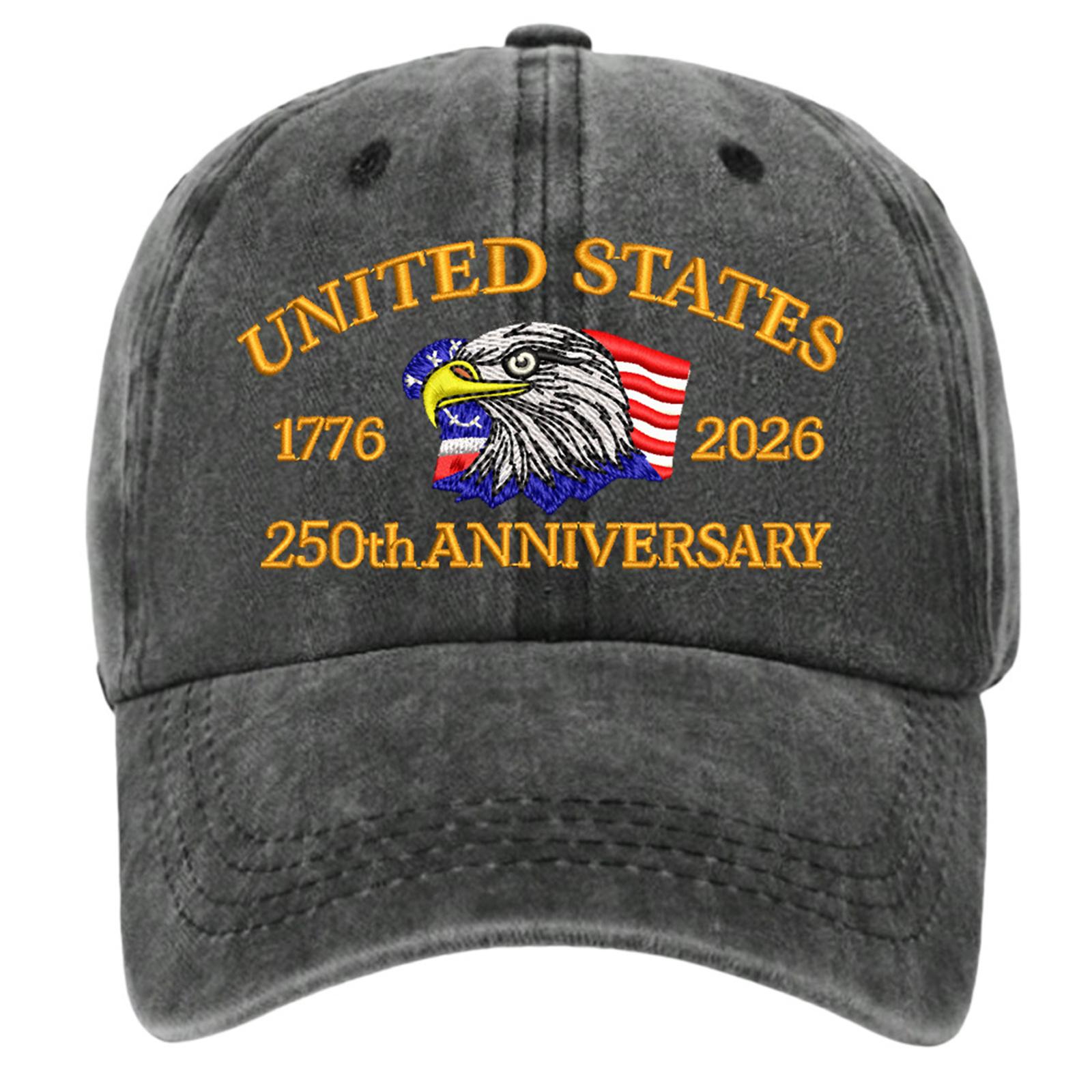 American- 250th Anniversary Embroidered Baseball Cap One Size чёрный