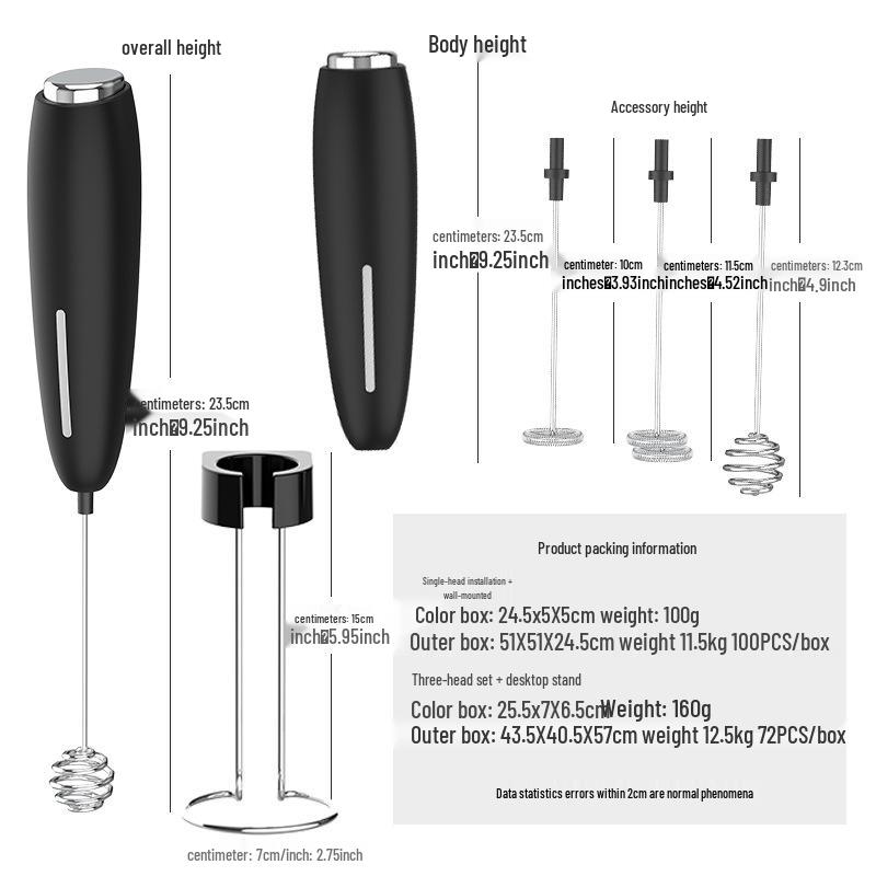 Electric Milk Frother & Mini Whisk - Portable Coffee Frother & Egg Beater