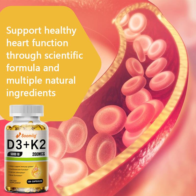 Vitamina D3 5000 UI + K2 MK7 200 mcg Alta Dose - 120 Capsule Vegetariane