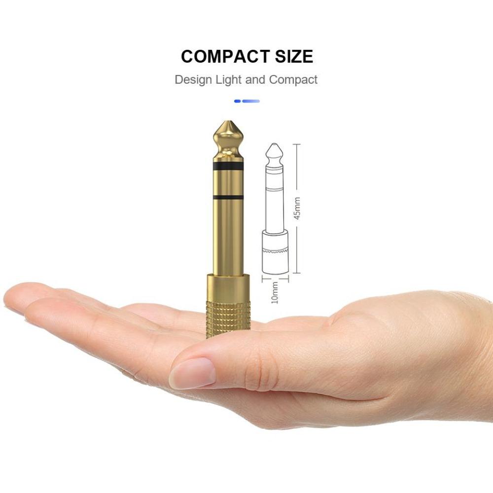 1PC Jack 6.5 6.35mm Male Plug to 3.5mm Female Connector Headphone Amplifier Audio Adapter Microphone AUX 6.3 3.5 mm Converter