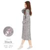 SAN1566 Kuromi Knit Quilt Dress Room Wear Kuromi Sanrio Makeup Kuromi [Southzak] Women's (Black/M-L Size)