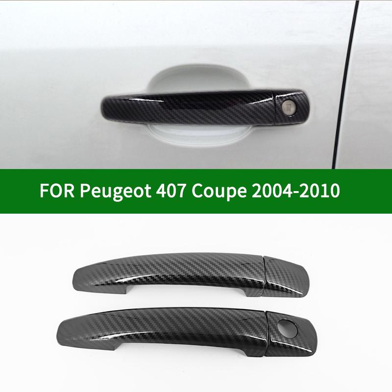 

Для Peugeot 407 купе 2004-2010 годов аксессуар из углеродного волокна, автомобильные 2-дверные чехлы на ручки, отделка 2005 2006 2007 2008