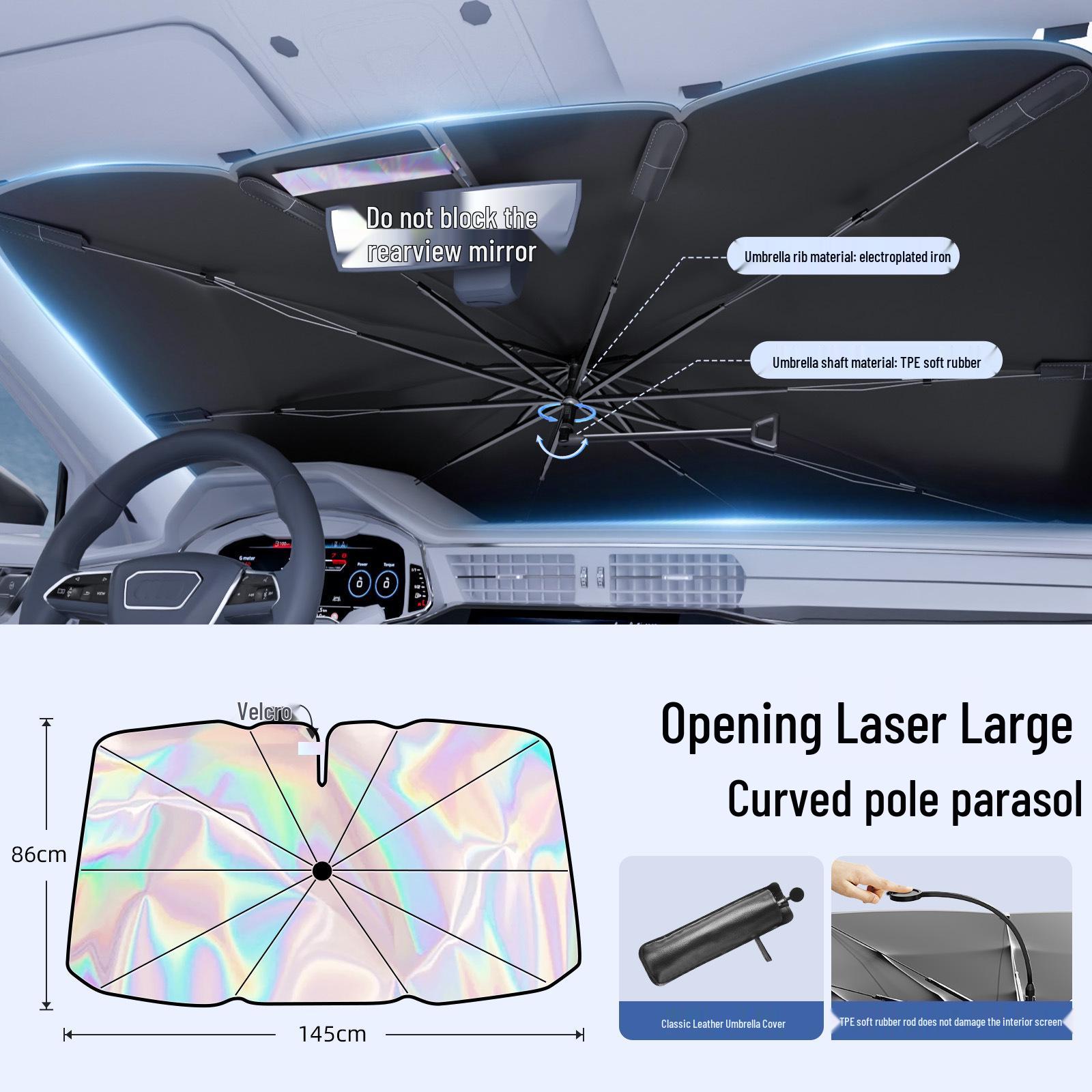 Vibrant Laser Car Sunshade: Heat Insulating Windshield Protector