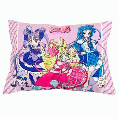 MORIPiLO PreCure Pillow and Idol Pink Cotton Washable Cover Included Plush Cushion Goods Toy Cute Low Small Soft 40x30x10cm Character Pillow Morishita