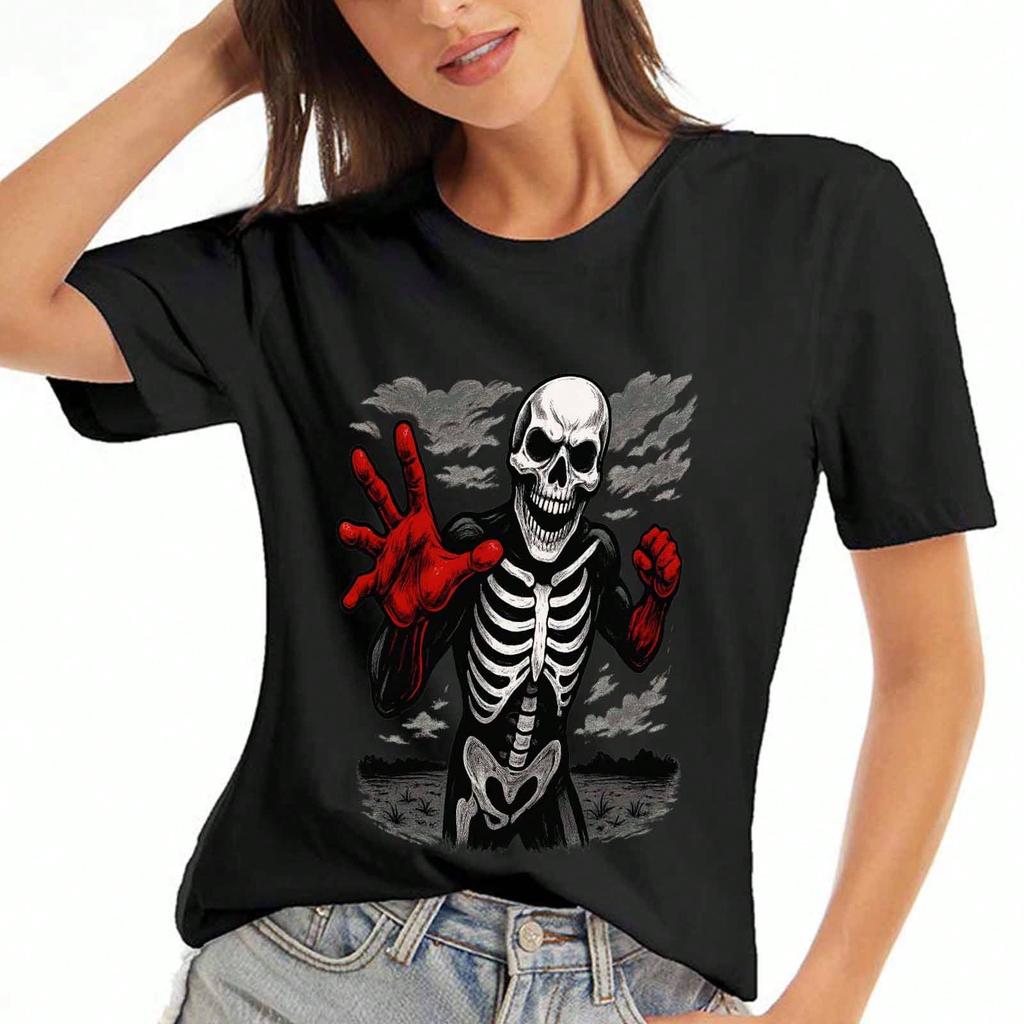 Skull Revolt Cotton T Shirt,Pure Cotton Premium Print,Durable,Casual Fashion,Skull With Revolt Word Graphic Tee, Perfect For Daily Wear, Cool Skull G