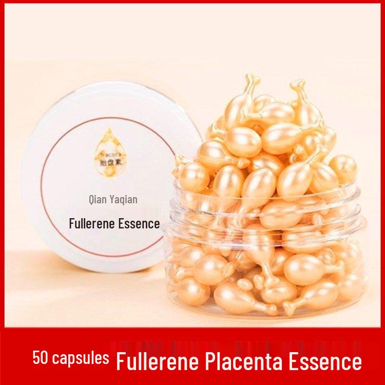 Placenta Fullerene Essence Capsules for Hydrating, Brightening, and Nourishing Skin Repair
