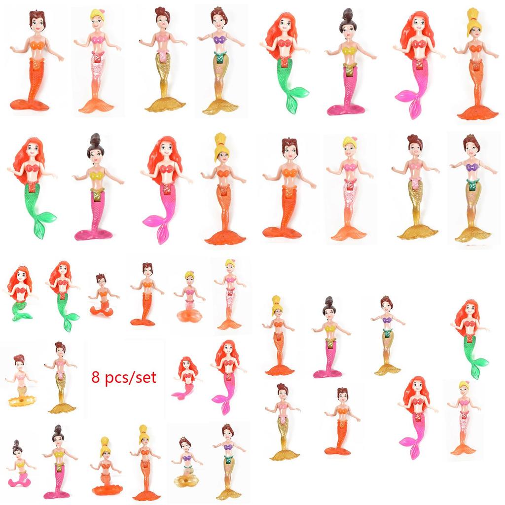 Captivating 8pcs Set Dolls Mermaids Action Figure Toys For Girls Ideal Gift