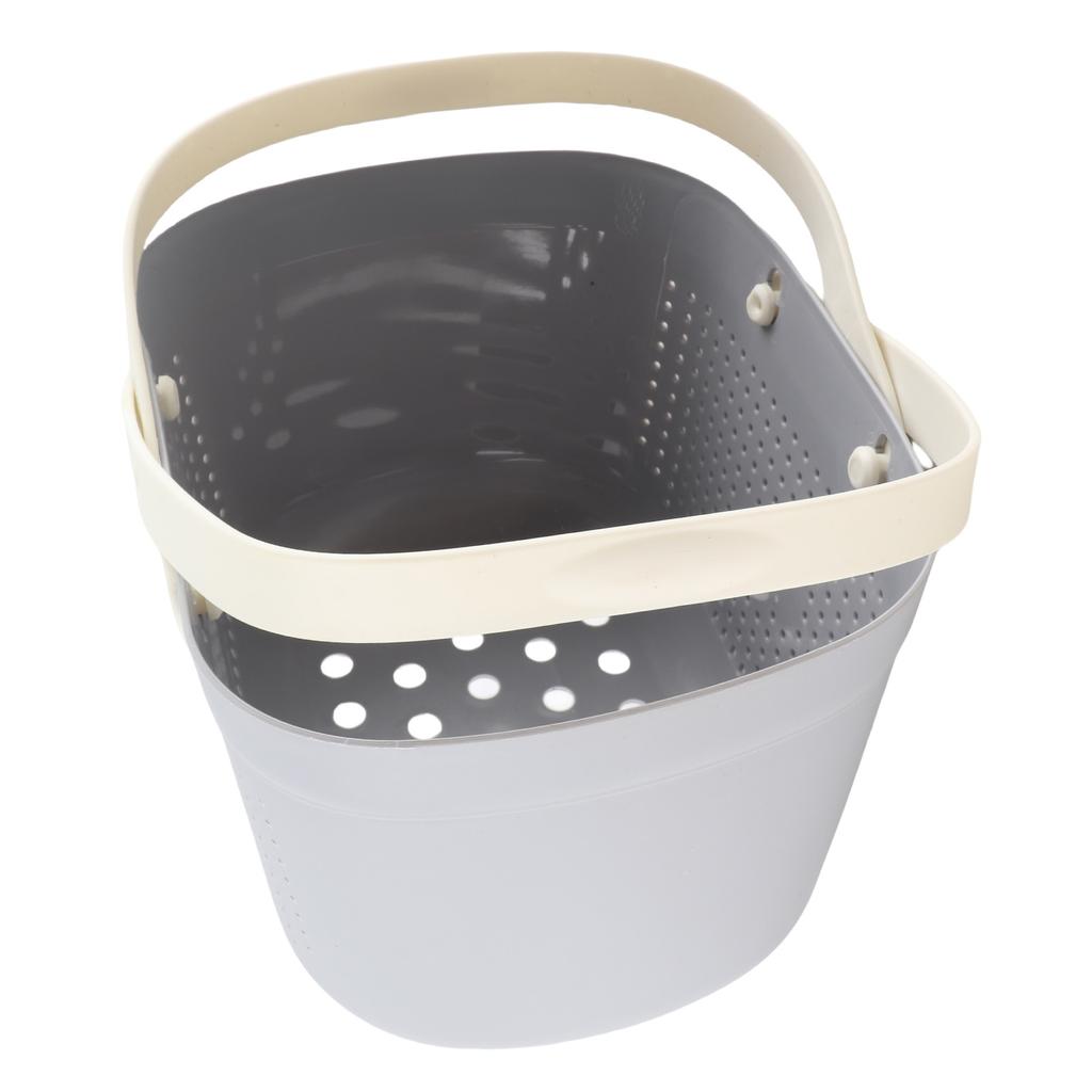 Portable Shower Basket with Ventilation Holes Large Capacity Plastic Portable Storage Basket with Handles for Bathroom