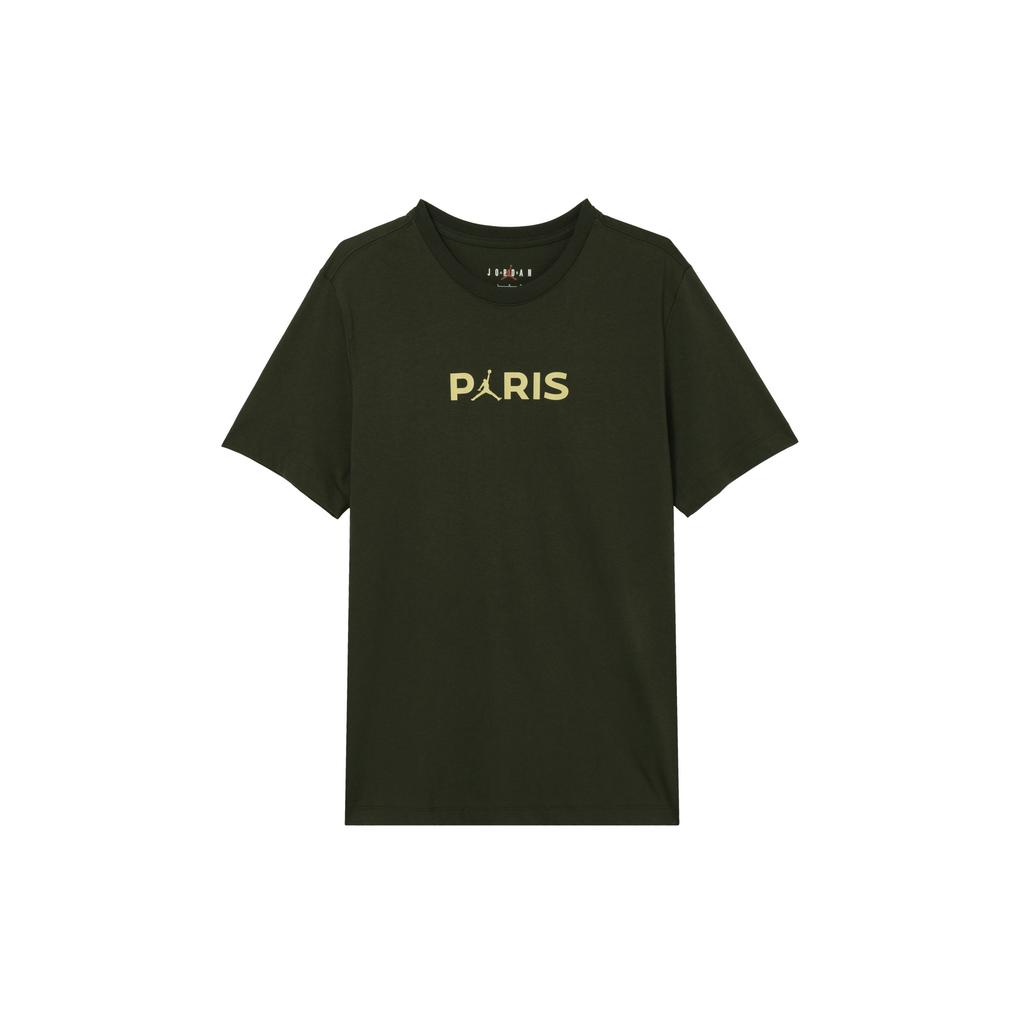 Jordan PSG Collaboration Round Neck Casual Short Sleeve T-Shirt SS24 Men Tops Dark-Green FN5333-355