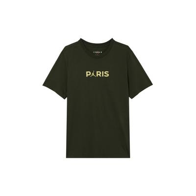 PSG Collaboration Round Neck Casual Short Sleeve T-Shirt SS24 Men Tops Dark-Green FN5333-355