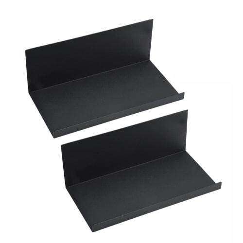 Refrigerator Side Rack, Spice and Seasoning Rack, Kitchen Storage, Set of 2, Magnetic, Strong Magnets, Refrigerator Compatible, Fall Prevention, Black