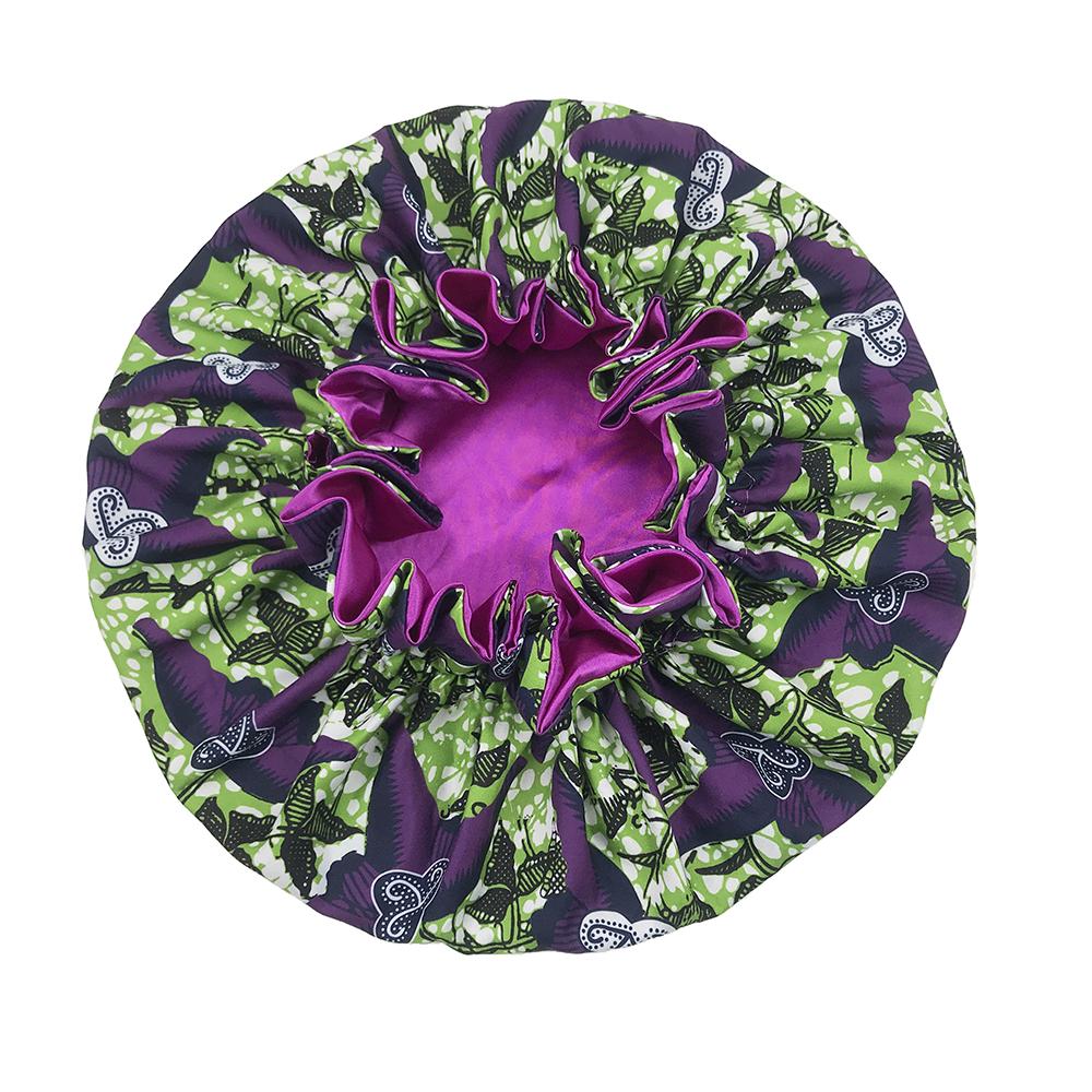 Double Layer Silky Satin Bonnet Women Sleeping Cap Large Reversible Satin Linned Night Sleep Headwrap Hat Hair Wrap Accessories