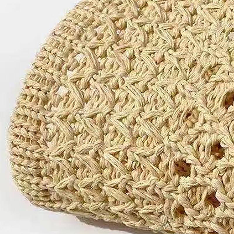 Bucket Hat Designer Wide Brim Women Bucket Hat Summer Straw Woven Sun Visor Hats Hollow Hat Striped Beach Hat